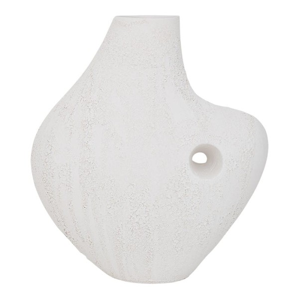 Biały wazon ceramiczny o organicznym asymetrycznym kształcie Talvi - UNC