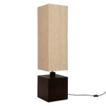 Drewniana lampa podłogowa z wysokim kloszem Vidar - UNC