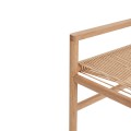 Drewniana ławka z plecionką Heritage 60, naturalna - Hubsch