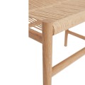 Drewniana ławka z plecionką Heritage 60, naturalna - Hubsch