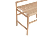 Drewniana ławka z plecionką Heritage 60, naturalna - Hubsch