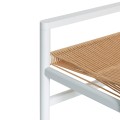 Drewniana ławka z plecionką Heritage 60, szara - Hubsch