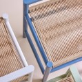 Drewniana ławka z plecionką Heritage 60, szara - Hubsch