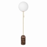 Lampa podłogowa marmurowa ze szklaną kulą Torrano, brązowa - Globen Lighting