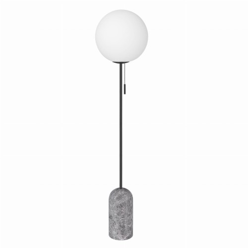 Lampa podłogowa marmurowa ze szklaną kulą Torrano, szara - Globen Lighting