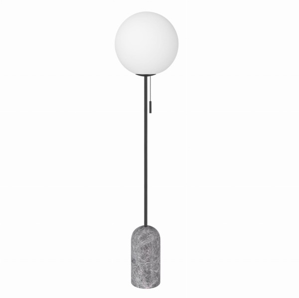 Lampa podłogowa marmurowa ze szklaną kulą Torrano, szara - Globen Lighting