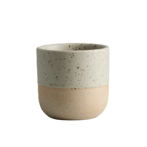 Kubki bez ucha w kropki Grainy 200 ml piaskowe, 6 szt - Nordal