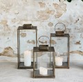 Szklany lampion z efektem postarzania Antique 27 - Nordal