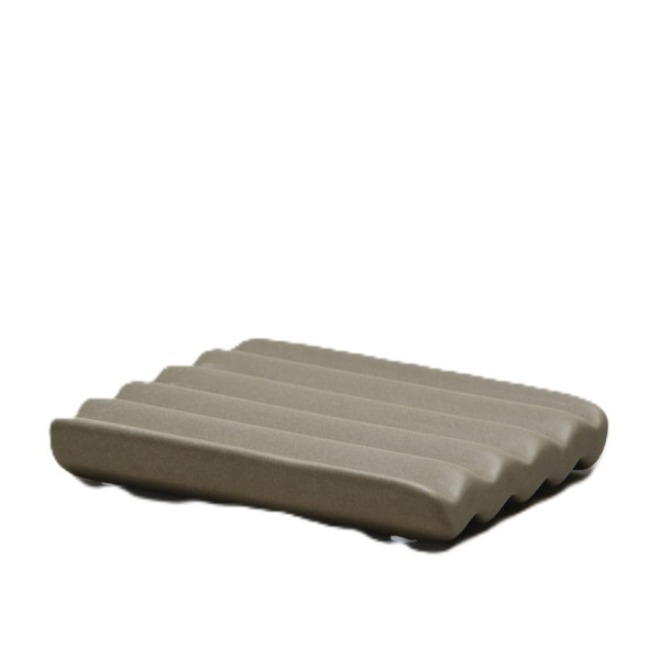 Ceramiczna mydelniczka z rowkami Amalie Rosalie 8 x 10 cm, taupe - Nordal
