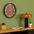 Dekoracyjny zegar na ścianę MDF 38 cm, brązowy - Atmosphera