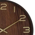 Dekoracyjny zegar na ścianę MDF 38 cm, brązowy - Atmosphera