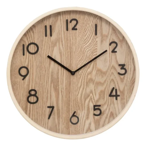 Dekoracyjny zegar na ścianę MDF 38 cm, naturalny - Atmosphera