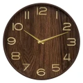 Duży dekoracyjny zegar na ścianę MDF 55 cm, brązowy - Atmosphera