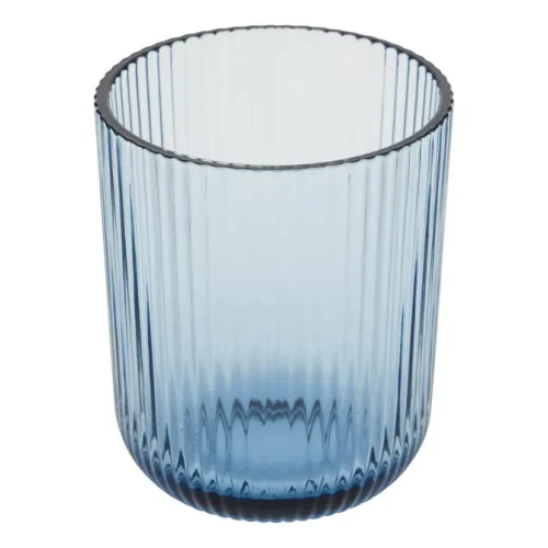 Szklanka z ryflowanego szkła Ema 250 ml, niebieska - Atmosphera