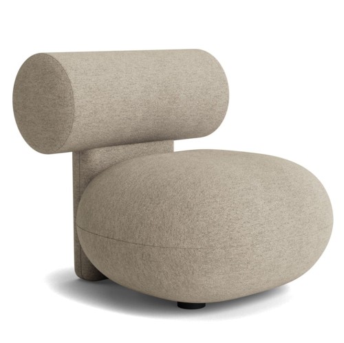 Designerski fotel tapicerowany Hippo Lounge, boucle Barnum - NORR11