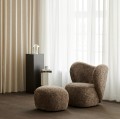 Ekskluzywny fotel obrotowy do salonu Little Big Sheepskin skóra wełna owcza - NORR11