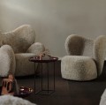 Ekskluzywny fotel obrotowy do salonu Little Big Sheepskin skóra wełna owcza - NORR11