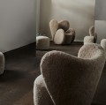 Ekskluzywny fotel obrotowy do salonu Little Big Sheepskin skóra wełna owcza - NORR11