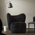 Ekskluzywny fotel obrotowy do salonu Little Big Sheepskin skóra wełna owcza - NORR11