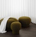 Designerska pufa do siedzenia Liège Ø45, Baru wełniana tkanina bouclé - NORR11
