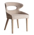 Krzesło drewniane z tapicerowanym siedziskiem Trebas - Vical