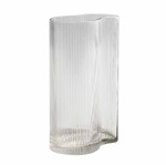 Wazon z ryflowanego szkła dmuchanego Ripe 22 cm - Muubs