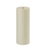 Świeca na baterie z ruchomym płomieniem, walec Led, 7,8x20, Oyster Grey - Uyuni