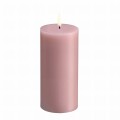 Świeca na baterie z ruchomym płomieniem, walec Led, 7,8x15, Rose Powder - Uyuni