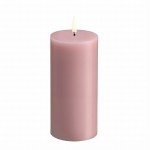 Świeca na baterie z ruchomym płomieniem, walec Led, 7,8x15, Rose Powder - Uyuni