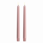 Świeca stożkowa 25 Led na baterie z ruchomym płomieniem, Rose Powder, 2pak - Uyuni