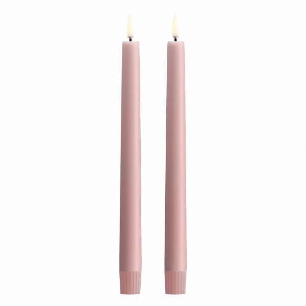 Świeca stożkowa 25 Led na baterie z ruchomym płomieniem, Rose Powder, 2pak - Uyuni