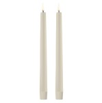 Świeca stożkowa 25 Led na baterie z ruchomym płomieniem, Oyster Grey, 2pak - Uyuni