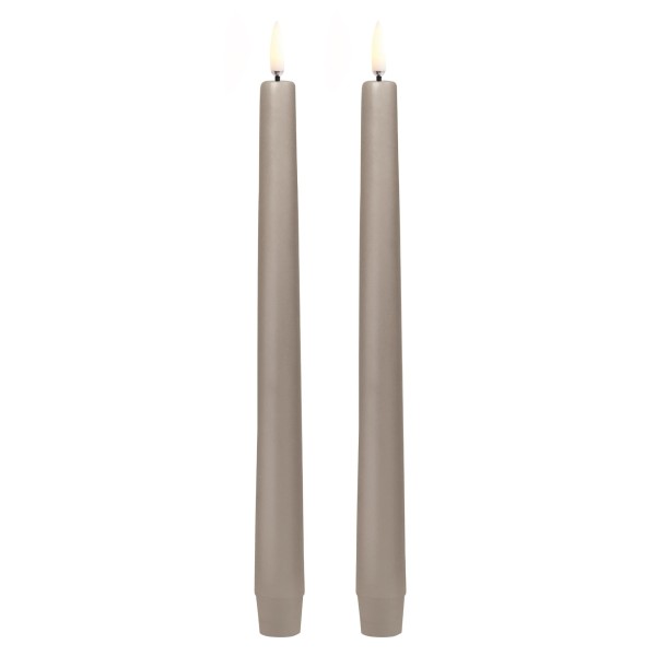 Świeca stożkowa 25 Led na baterie z ruchomym płomieniem, Sandstone, 2pak - Uyuni