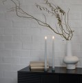Długie świece stożkowe 32 na baterie z ruchomym płomieniem LED, Oyster Grey, 2 pak - Uyuni