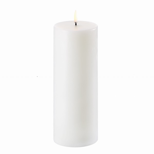 Świeca na baterie z ruchomym płomieniem, walec Led, 7,8x20, biel Nordic - Uyuni