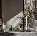 Rowkowane świece stożkowe 25,5 cm, LED na baterie z ruchomym płomieniem, biel Nordic, 2 pak - Uyuni
