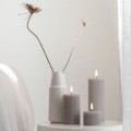 Rowkowana świeca walec 4,5 cm, LED na baterie z ruchomym płomieniem, Sandstone - Uyuni