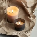 Świeca w szkle na baterie LED z ruchomym płomieniem 8x6, szara - Uyuni
