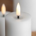 Świeca walec LED na baterie z ruchomym płomieniem Melted Pillar 5x4,5, biała - Uyuni