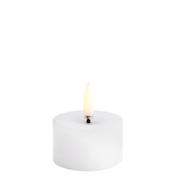 Świeca walec LED na baterie z ruchomym płomieniem Melted Pillar 5x2,8, biała - Uyuni