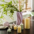Świeca walec LED na baterie z ruchomym płomieniem Melted Pillar 5x2,8, żółta - Uyuni
