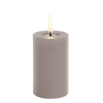 Świeca walec LED na baterie z ruchomym płomieniem Melted Pillar 5x7,5, Sandstone - Uyuni