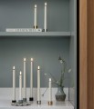 Minimalistyczny świecznik na pojedynczą świecę stożkową Light srebrny, 2pak - Uyuni