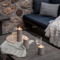 Świeca walec Outdoor zewnętrzna LED z ruchomym płomieniem 8,4x10 cm, Sandstone - Uyuni