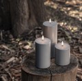 Świeca walec Outdoor zewnętrzna LED z ruchomym płomieniem 8,4x10 cm, Sandstone - Uyuni