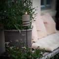 Świeca walec Outdoor  zewnętrzna LED z ruchomym płomieniem 8,4x15 cm, Sandstone - Uyuni