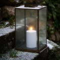 Świeca walec Outdoor zewnętrzna LED z ruchomym płomieniem 8,4x10 cm, biała - Uyuni