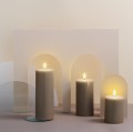 Świeca woskowa LED walec Silk 7,4 x 10 cm, Sand - Moods and More
