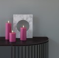 Świeca woskowa LED walec Silk 7,4 x 20 cm, Vintage Rose - Moods and More