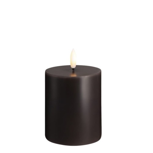 Świeca woskowa LED walec Silk 7,4 x 10 cm, charcoal - Moods and More
